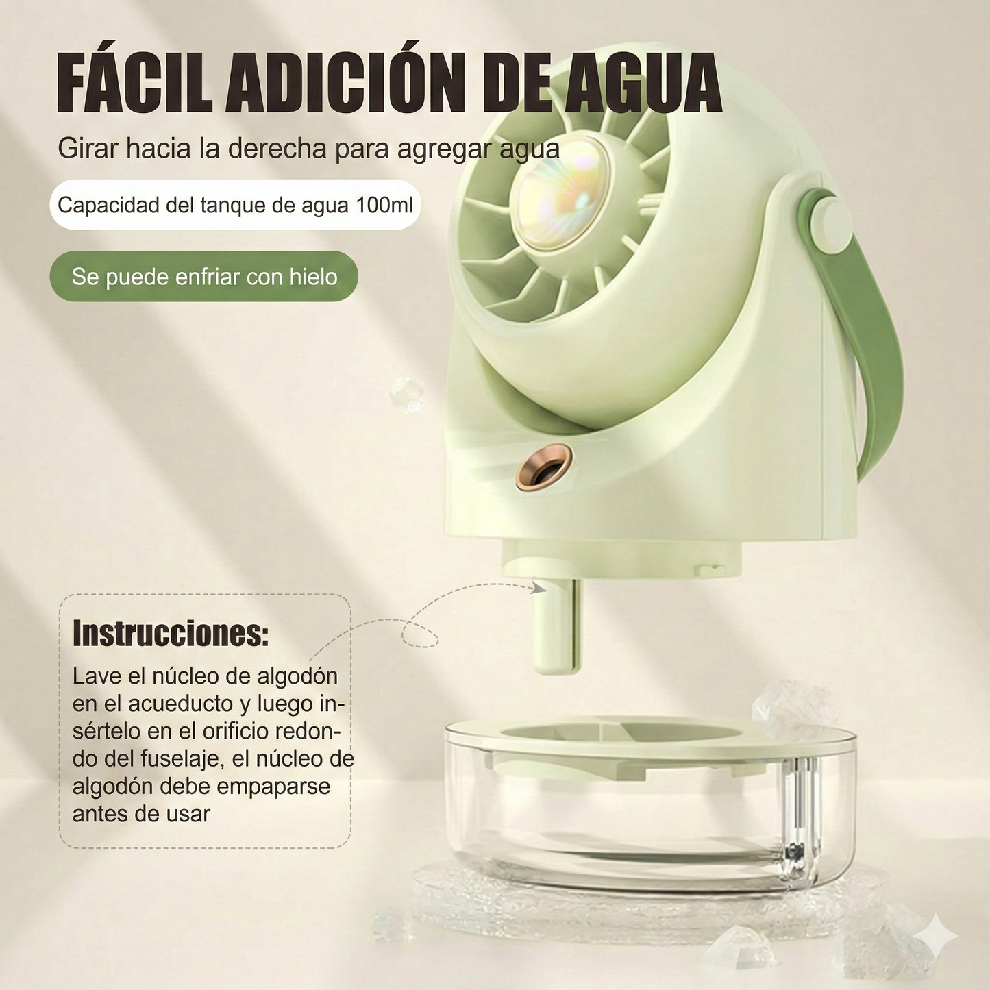 Ventilador Eléctrico con Pulverizador de Agua