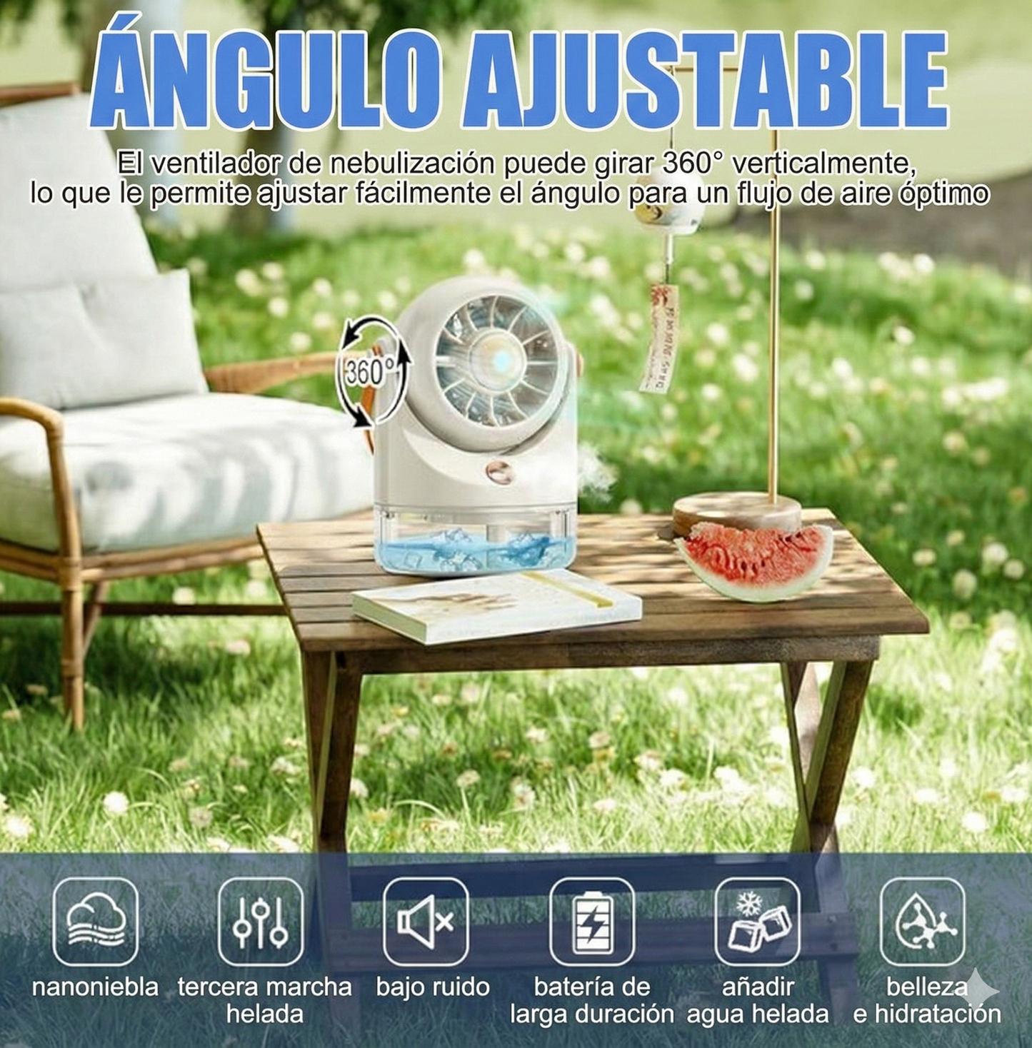 Ventilador Eléctrico con Pulverizador de Agua